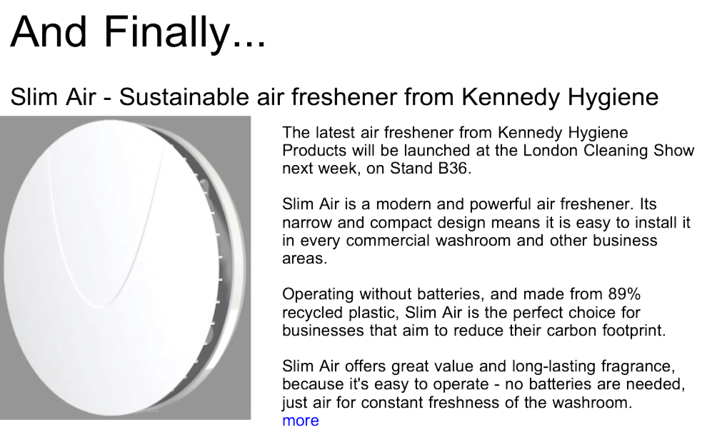Advert: https://www.thecleanzine.com/pages/23232/slim_air_sustainable_air_freshener_from_kennedy_hygiene/