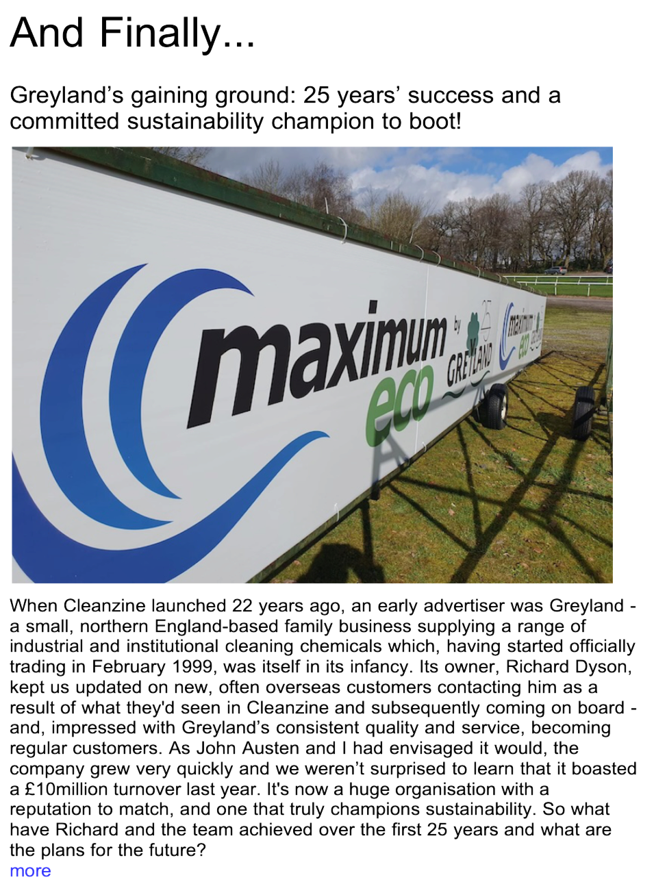 Advert: https://www.thecleanzine.com/pages/22391/greylands_gaining_ground_25_years_success_and_a_committed_sustainability_champion_to_boot_/