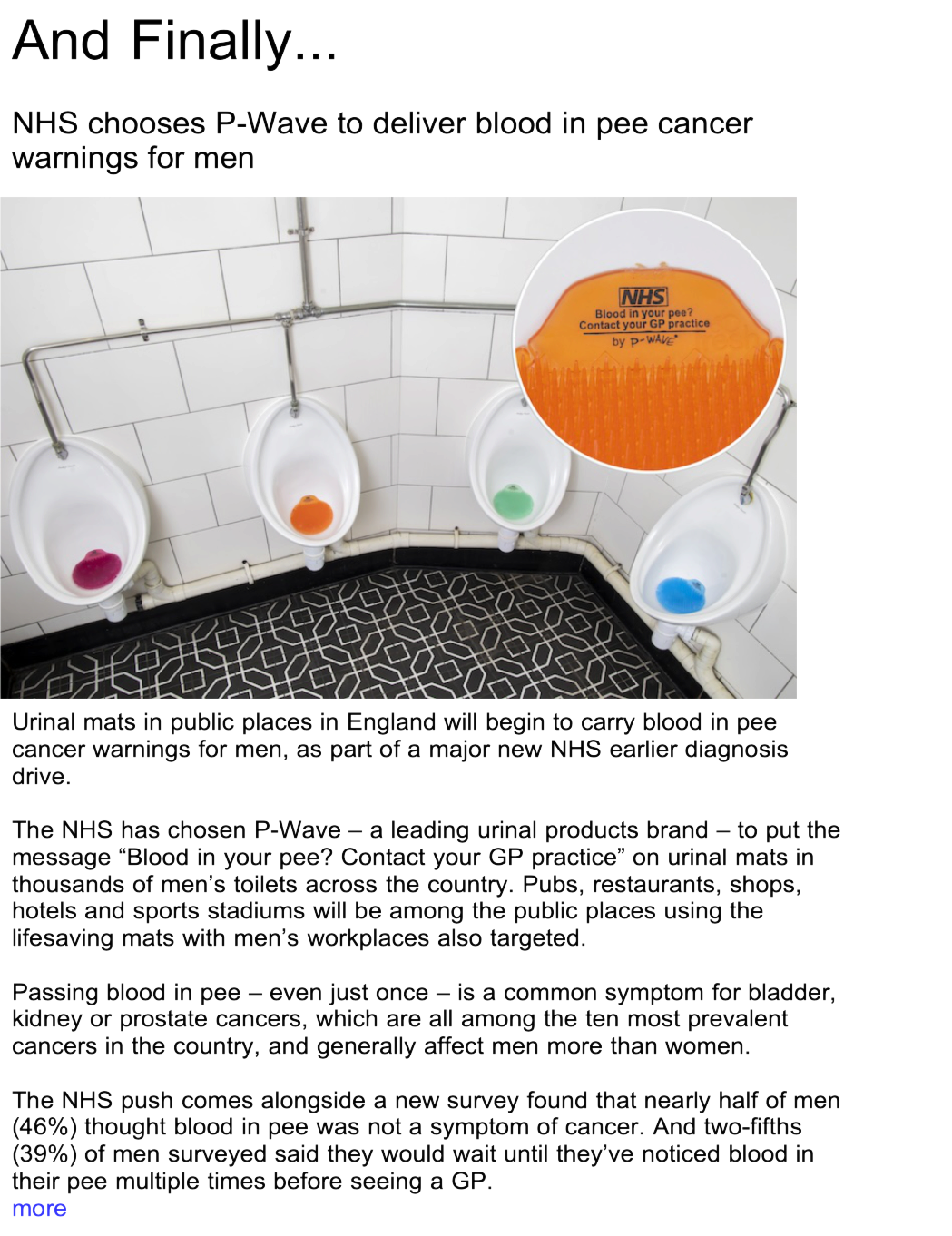 Advert: https://www.thecleanzine.com/pages/22137/nhs_chooses_p_wave_to_deliver_blood_in_pee_cancer_warnings_for_men/