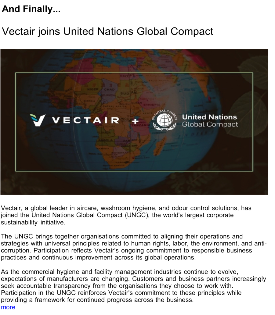 Advert: https://www.thecleanzine.com/pages/24390/vectair_joins_united_nations_global_compact/